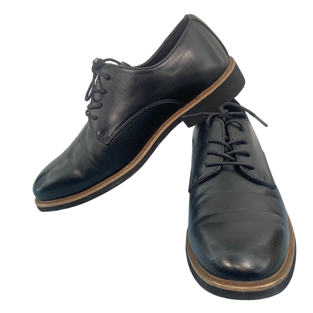 Deer Stags Denny Mens Black Simulated Leather Plain Toe Oxford Shoes Size 6.5 M - Picture 2 of 8